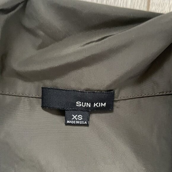 Sun Kim Lagenlook Jenny Vest Ruched Asymmetrical Top Brown Size XS - Picture 3 of 6